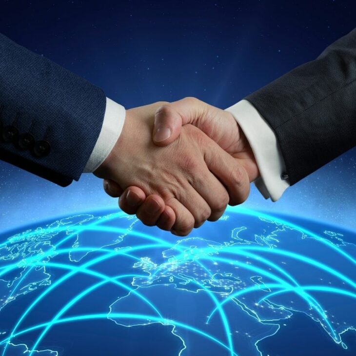 Solutions & Services Visual handshake over world